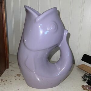 Original Lilac purple Gurglepot fish porcelain pitcher